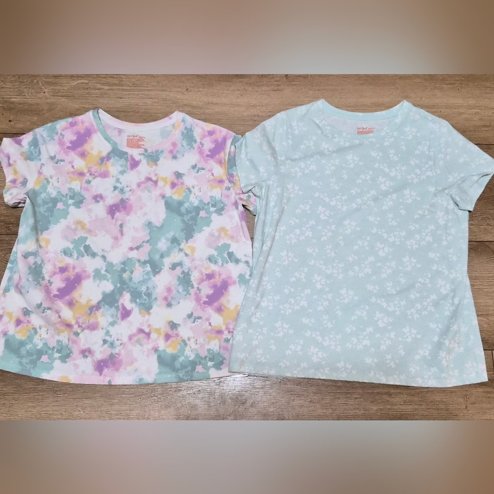 Cat & Jack Multicolor Tie-Dye and Light Blue Butterfly Tees Kids XXL Plus